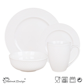 16PCS jantar de porcelana para restaurante e hotel em relevo Design